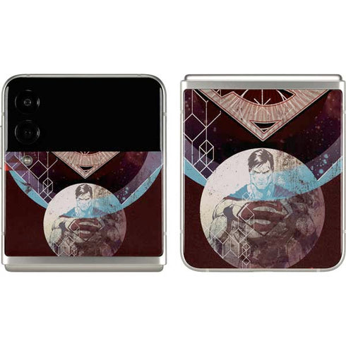 DC Comics Superman Purple Abstract Collage Galaxy Z Flip3 5G Skin